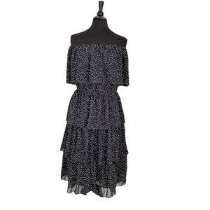 WD.NY Women’s Polka Dot Dress Off The Shoulder Style Size L